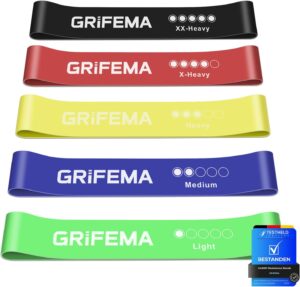 Set de 5 bandas elásticas fitness GRIFEMA